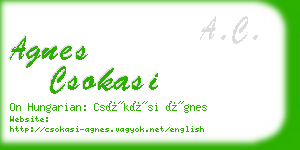 agnes csokasi business card